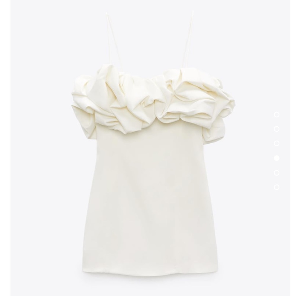 Bachelorette bridal luxurious white mini satin dress. - Picture 4 of 5